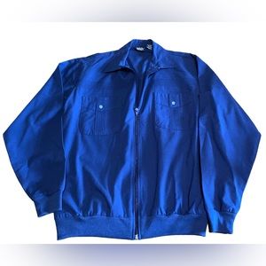 Vintage John Blair Men’s Medium M Blue Shirt Jacket Zip Up Long Sleeve 80s Y2K